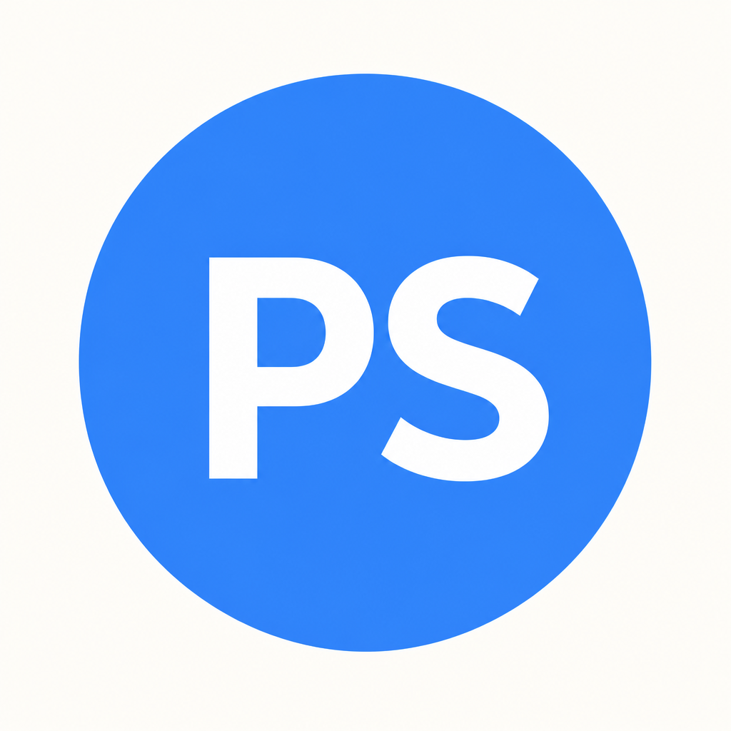 Monogram initials PS for Priya S.